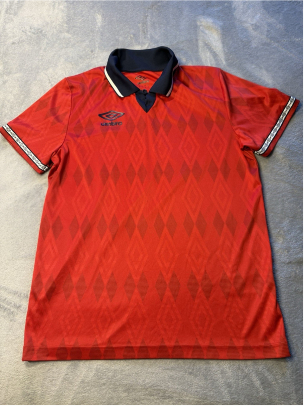 Umbro Reissue England Style Jersey Polo Diamonds Mens Size M